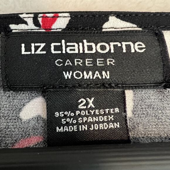 Liz Claiborne Black and Pink Floral Blouse - Picture 7 of 8